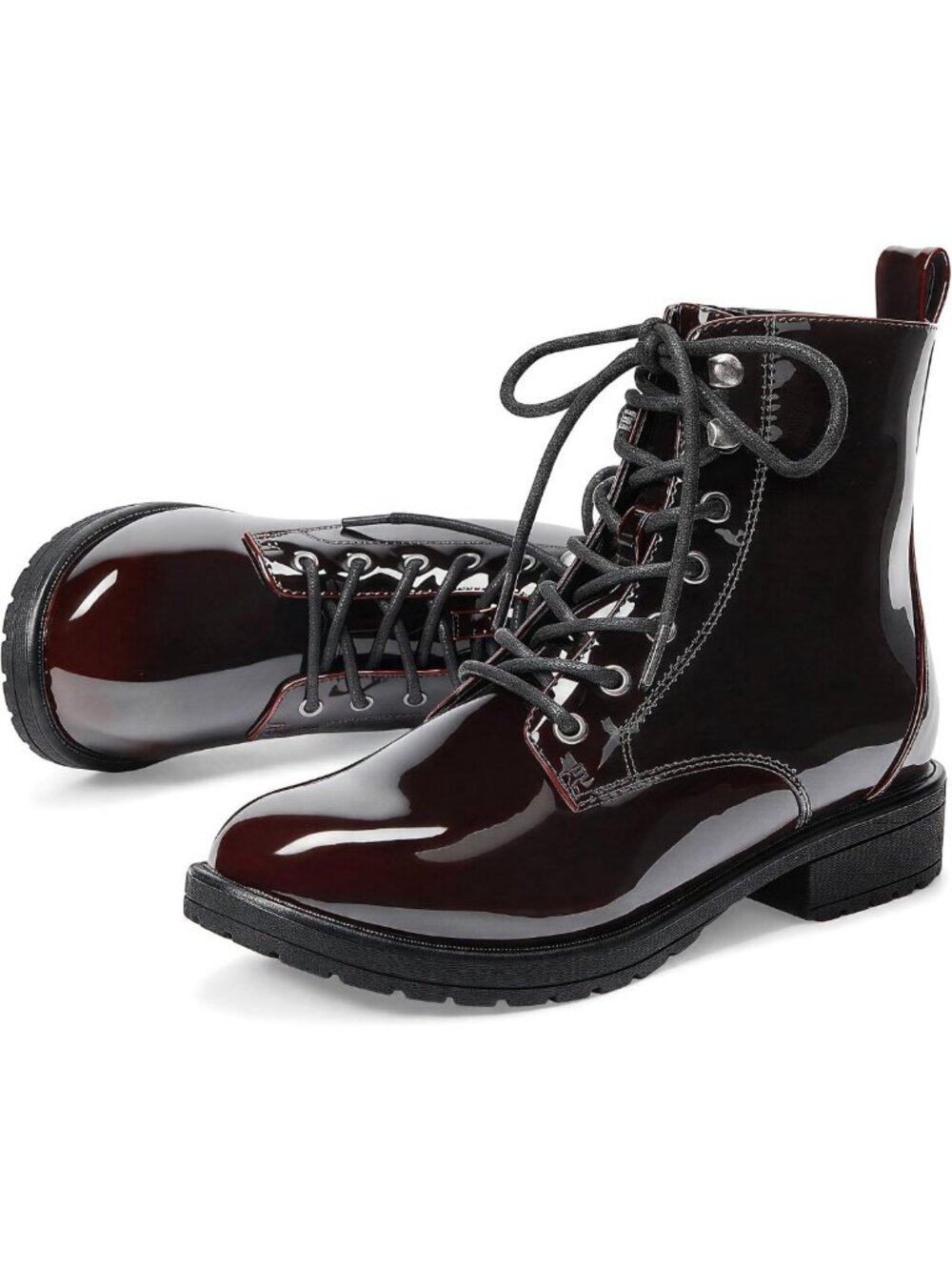 Stylish Women's Lace-Up Combat Ankle Boots with Side Zipper - Trendy Footwear